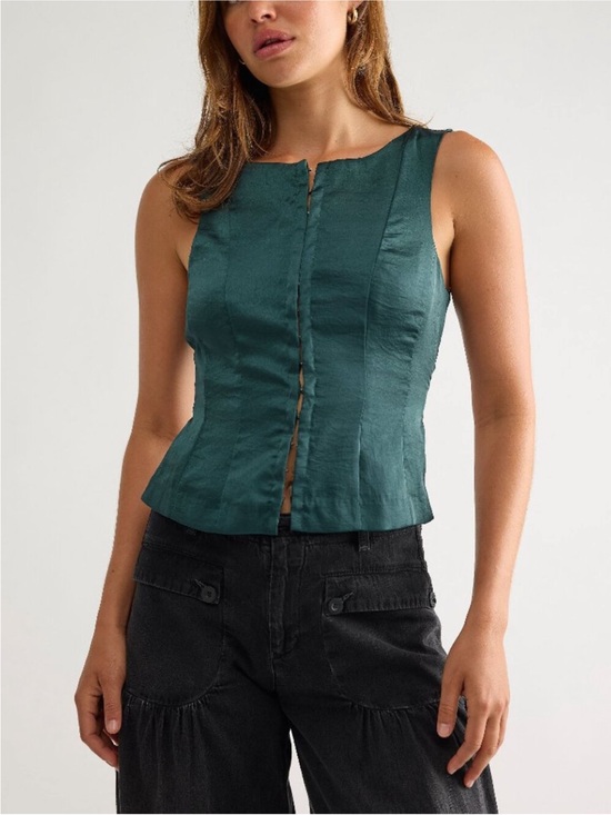 Free People Tops - Free People Emerald Green Odessa Top